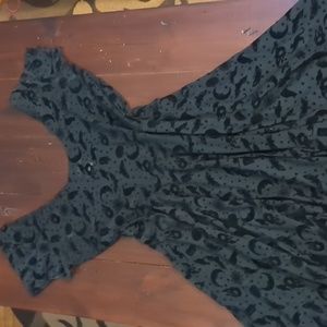 XL - uk16 - Collectif - velvet burnout witch dress - spooky pinup sheer